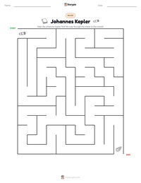 Johannes Kepler printable worksheet preview