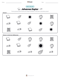 Johannes Kepler printable worksheet preview