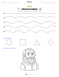 Vista previa de la hoja de trabajo imprimible de Johannes Kepler