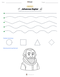 Prabaca lembar kerja cetak Johannes Kepler