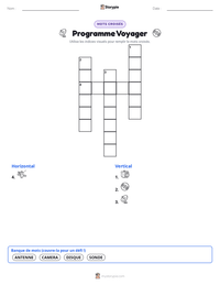 Aperçu de la feuille de travail imprimable Programme Voyager