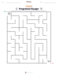 Aperçu de la feuille de travail imprimable Programme Voyager