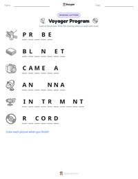 Voyager Program printable worksheet preview