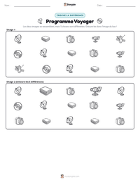 Aperçu de la feuille de travail imprimable Programme Voyager