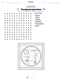 Voyagerprogramma afdrukbare werkblad voorbeeld