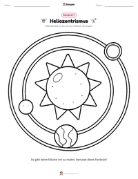 Heliozentrismus druckbare Arbeitsblatt Vorschau