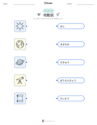 地動説 の印刷可能ワークシートプレビュー