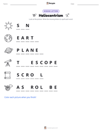 Heliocentrism printable worksheet preview