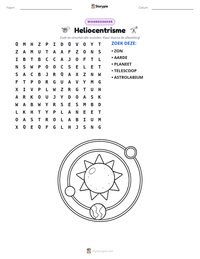 Heliocentrisme afdrukbare werkblad voorbeeld