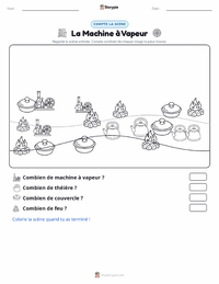 Aperçu de la feuille de travail imprimable La Machine à Vapeur