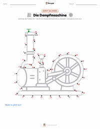Die Dampfmaschine druckbare Arbeitsblatt Vorschau