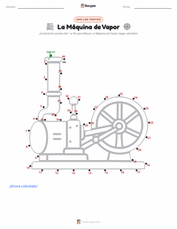 Vista previa de la hoja de trabajo imprimible de La Máquina de Vapor