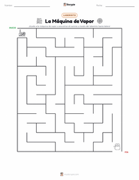 Vista previa de la hoja de trabajo imprimible de La Máquina de Vapor