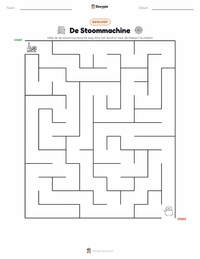 De Stoommachine afdrukbare werkblad voorbeeld