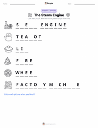 The Steam Engine printable worksheet preview