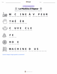 Aperçu de la feuille de travail imprimable La Machine à Vapeur