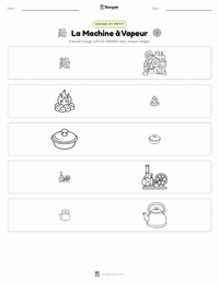 Aperçu de la feuille de travail imprimable La Machine à Vapeur