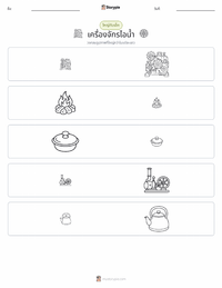 เครื่องจักรไอน้ำ ตัวอย่างแบบฝึกหัดที่พิมพ์ได้
