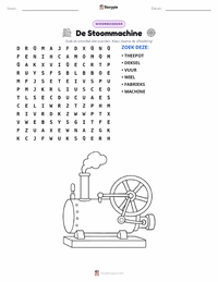 De Stoommachine afdrukbare werkblad voorbeeld