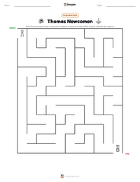 Aperçu de la feuille de travail imprimable Thomas Newcomen