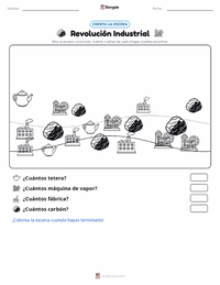 Vista previa de la hoja de trabajo imprimible de Revolución Industrial