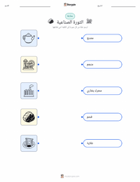 معاينة ورقة العمل القابلة للطباعة الثورة الصناعية
