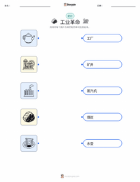 工业革命 可打印工作表预览