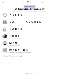 Industrielle Revolution druckbare Arbeitsblatt Vorschau