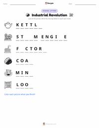 Industrial Revolution printable worksheet preview