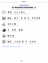 Aperçu de la feuille de travail imprimable Révolution industrielle