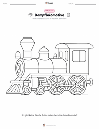 Lokomotive druckbare Arbeitsblatt Vorschau