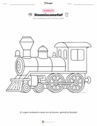 Locomotief kleurplaat voor kinderen