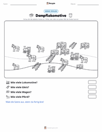 Lokomotive druckbare Arbeitsblatt Vorschau