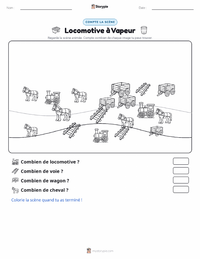 Aperçu de la feuille de travail imprimable Locomotive