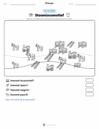 Locomotief afdrukbare werkblad voorbeeld