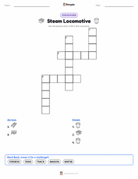 Steam Locomotive printable worksheet preview