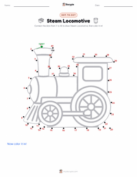 Steam Locomotive printable worksheet preview