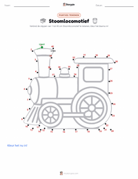 Locomotief afdrukbare werkblad voorbeeld