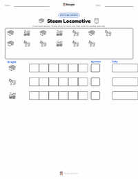 Steam Locomotive printable worksheet preview