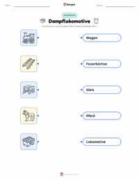 Lokomotive druckbare Arbeitsblatt für Kinder