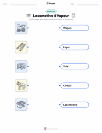 Feuille de travail imprimable Locomotive pour les enfants