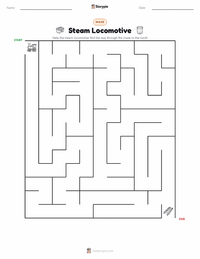 Steam Locomotive printable worksheet preview