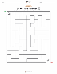 Locomotief afdrukbare werkblad voorbeeld
