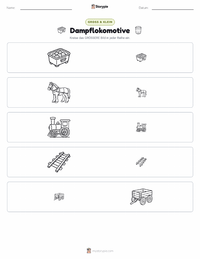Lokomotive druckbare Arbeitsblatt Vorschau