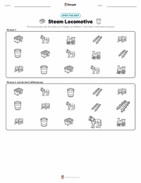 Steam Locomotive printable worksheet preview
