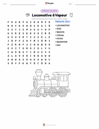 Aperçu de la feuille de travail imprimable Locomotive