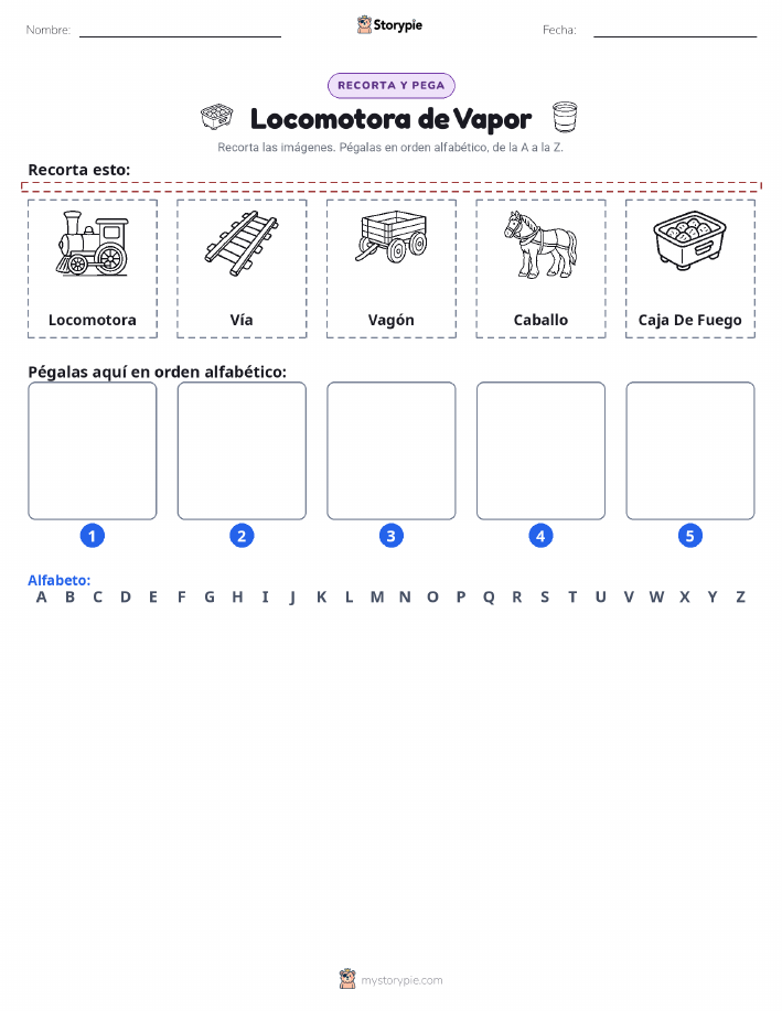 Cortar y Pegar el Alfabeto