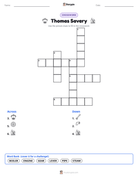 Thomas Savery printable worksheet preview