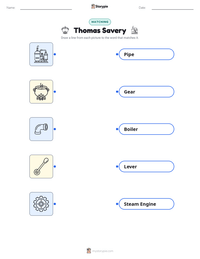 Thomas Savery printable worksheet preview