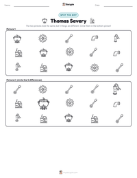 Thomas Savery printable worksheet preview